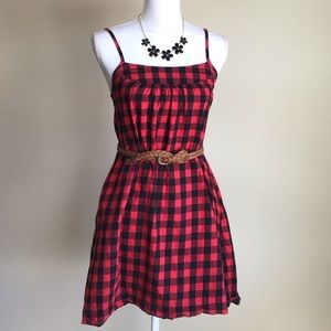 URBAN OUTFITTERS Red and Black Checkered Dress